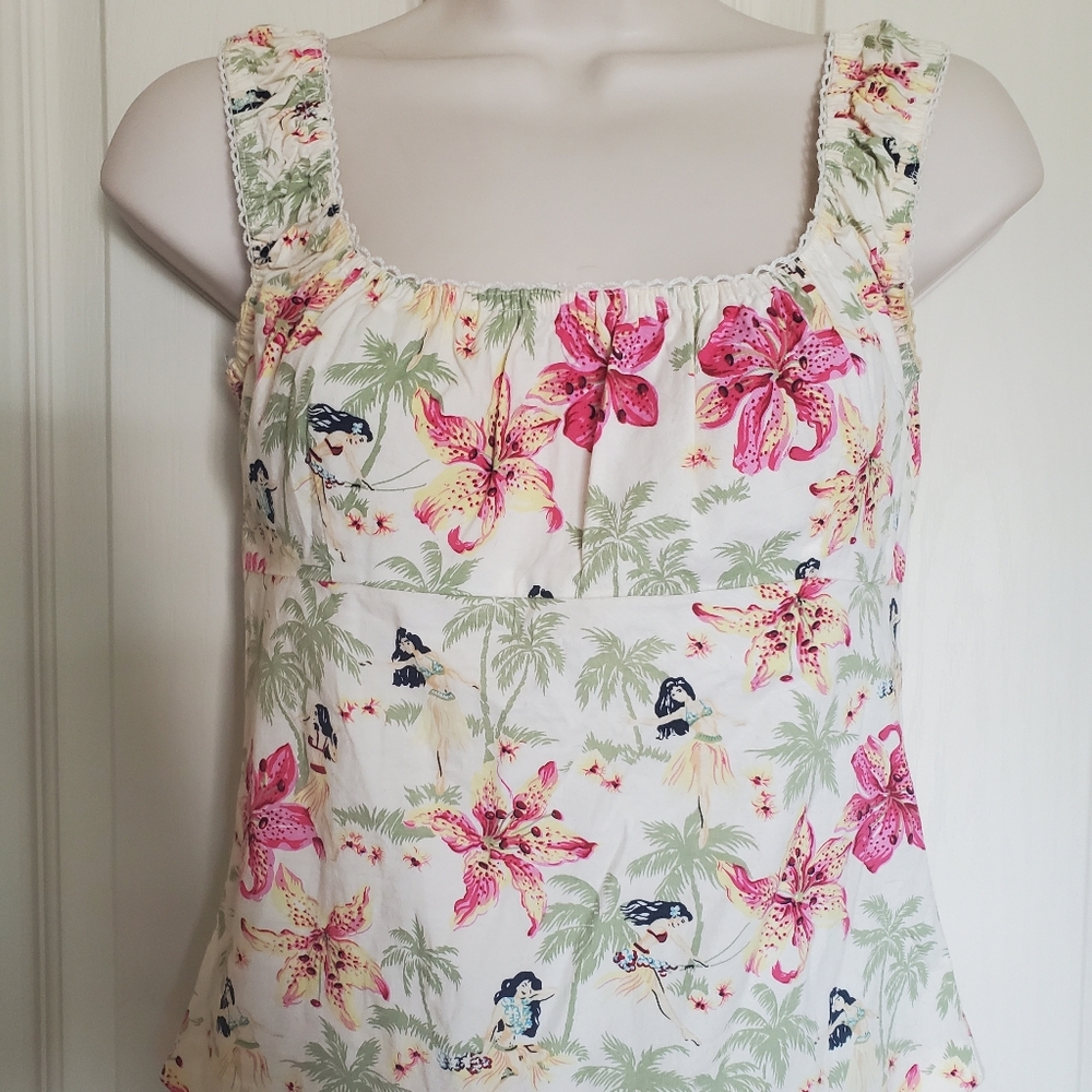 Vintage style hawaiian sleeveless shirt